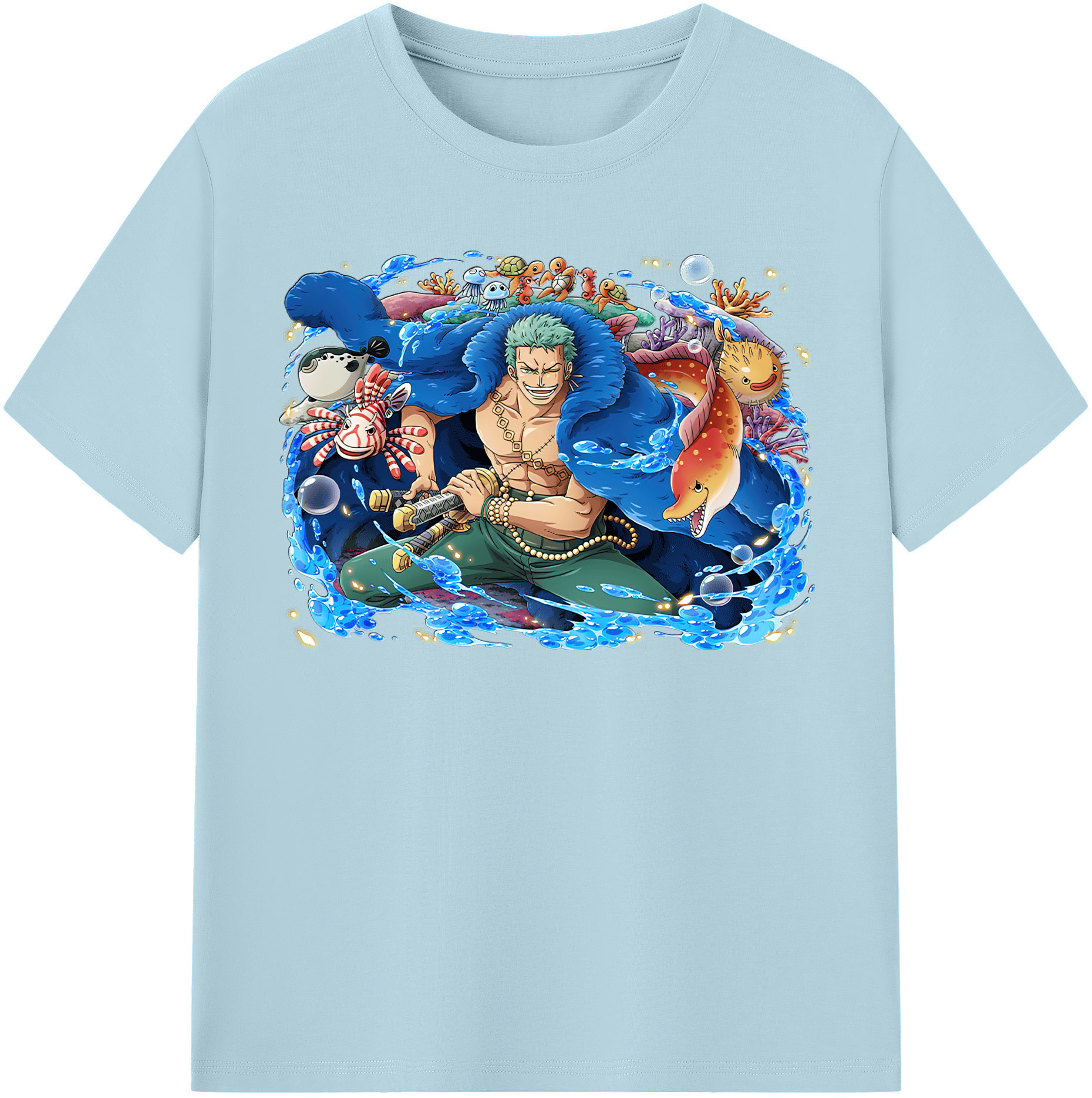 （画像用） ワンピース ロロノア・ゾロ ONE PIECE Roronoa Zoro 綿100％半袖Tシャツ（フロントプリント）